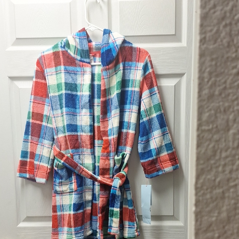 Cat & Jack Multicolor Plaid Kids Robe